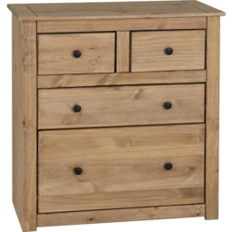 Seconique Panama 4 Drawer Natural Wax Chest of Drawers - Brown - Wilko - thumbnail 3