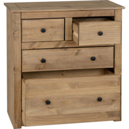 Seconique Panama 4 Drawer Natural Wax Chest of Drawers - Brown - Wilko - thumbnail 5