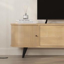 Decortie Gentle 4 Door Oak TV Stand - Size: 52 x 180 x 40cm - Cream - Wilko - thumbnail 5