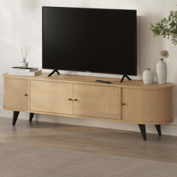 Decortie Gentle 4 Door Oak TV Stand - Size: 52 x 180 x 40cm - Cream - Wilko - thumbnail 1