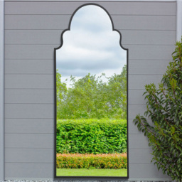 MirrorOutlet The Arcus Black Framed Arched Leaner and Wall Garden Mirror 200 x 85cm - Size: 200 x 85 x 3cm - Wilko - thumbnail 3