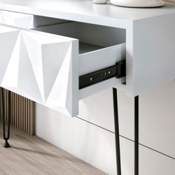 CARME Home Claudia White and Black Dressing Table with Velvet Stool - Size: 29 x 51.5 x 114cm - Multi - Wilko - thumbnail 4