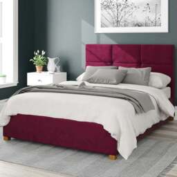 Aspire Caine Double Berry Plush Velvet Ottoman Bed - Purple - Aspire Beds - Wilko