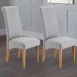 Julian Bowen Rio Set of 2 Rio Scrollback Fabric Chair - Grey - Wilko - thumbnail 1