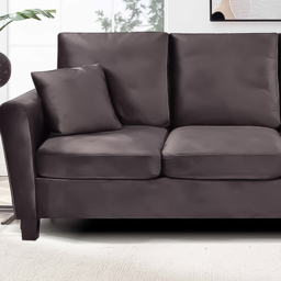 Brooklyn 3 Seater Mottled Mink Brushed Velvet Sofa - Brown - Wilko - thumbnail 3