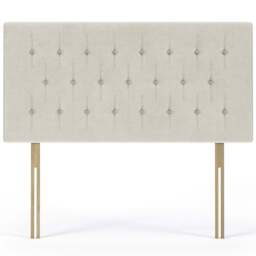 Bedmaster Single Cream Naples Velvet Lona Buttoned Headboard - Wilko - thumbnail 3
