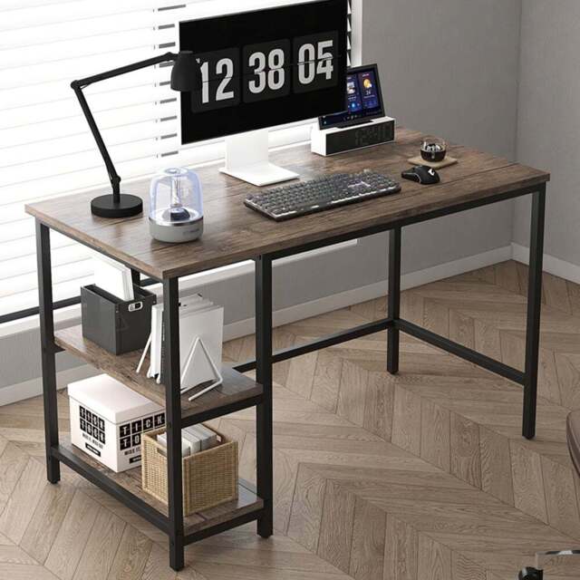 Chicago 2 Adjustable Shelf Computer Desk Distressed Grey - Size: 75 x 100 x 50cm - MCC - Wilko - image 1