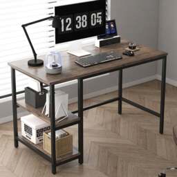 Chicago 2 Adjustable Shelf Computer Desk Distressed Grey - Size: 75 x 100 x 50cm - MCC - Wilko