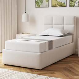 Artemis Home Richwood Single Beige Linen Upholstered Ottoman Bed - Wilko - thumbnail 1