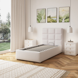 Artemis Home Richwood Single Beige Linen Upholstered Ottoman Bed - Wilko - thumbnail 3