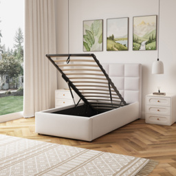 Artemis Home Richwood Single Beige Linen Upholstered Ottoman Bed - Wilko - thumbnail 4