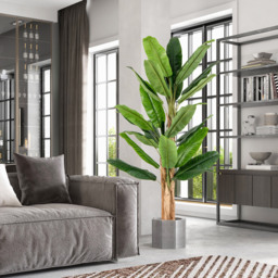 Costway Banana Tree Artificial Plant In Pot 6.4ft - Size: 195 x 23 x 23cm - Green - Wilko - thumbnail 4