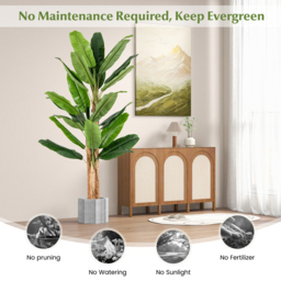Costway Banana Tree Artificial Plant In Pot 6.4ft - Size: 195 x 23 x 23cm - Green - Wilko - thumbnail 5