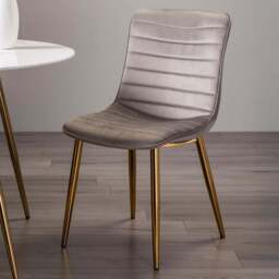 Bentley Designs Rothko Set of 2 Grey Velvet Dining Chair - Wilko