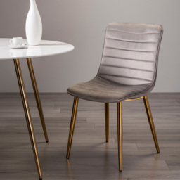 Bentley Designs Rothko Set of 2 Grey Velvet Dining Chair - Wilko - thumbnail 7