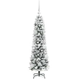 vidaXL Pre-Lit Warm White LED and Silver Baubles White Artificial Christmas Tree with Stand 3.9ft - Wilko - thumbnail 5