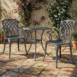 Centurion Supports OSHOWA 2 Seater Grey Aluminium Bistro Set with Table - Wilko - thumbnail 1