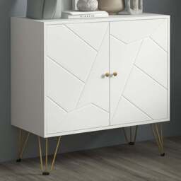 Portland 2 Door White Slim Sideboard - Wilko - thumbnail 1