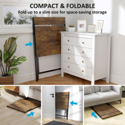 HOMCOM 2 Shelf Foldable Computer Desk Rustic Brown - Size: 86.5 cm x 62 x 70cm - Wilko - thumbnail 5