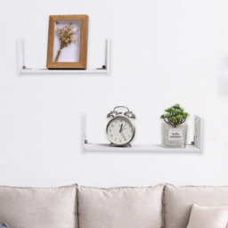 Living and Home 2 Pack White U Shaped Wall Hanging Shelves - Size: 12 x 40 x 12cm - Wilko - thumbnail 7