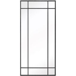 MirrorOutlet The Genestra Black Contemporary Wall and Leaner Garden Mirror 180 x 85cm - Size: 180 x 85 x 3cm - Wilko