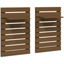 vidaXL Honey Brown Adjustable Wall Mounted Bedside Shelf Set of 2 - Size: 63 x 40 x 17.5cm - Wilko - thumbnail 4