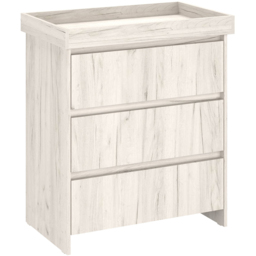 Shefa 880 3 Drawer White Craft Oak Kids Changing Unit - Size: 92 x 80 x 50cm - Wilko - thumbnail 3