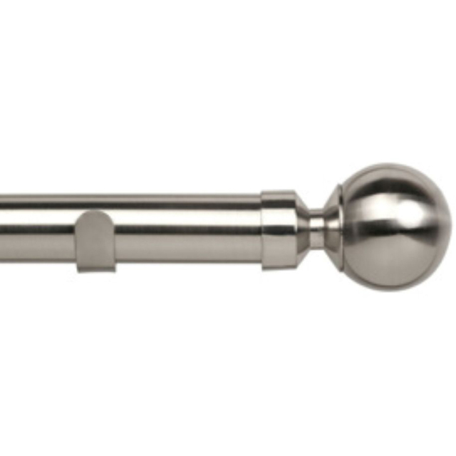 New Edge Blinds 190cm Satin Silver Ball End Eyelet Metal Curtain Pole Set - Wilko - image 1