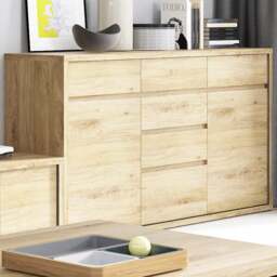 Florence Shetland 2 Door 6 Drawer Cupboard - Brown - Furniture To Go - Wilko