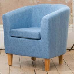 Artemis Home Alderwood Blue Hessian Tub Chair - Size: Single - Wilko