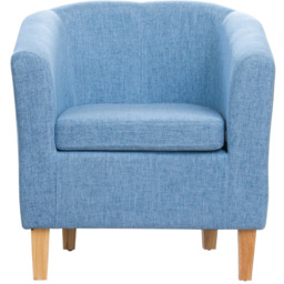 Artemis Home Alderwood Blue Hessian Tub Chair - Size: Single - Wilko - thumbnail 3