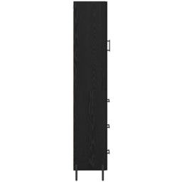 vidaXL Single Door 3 Drawer Black Oak Sideboard - Size: 180 x 34.5 x 34cm - Wilko - thumbnail 5