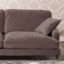 Mackenzie 4 Seater Taupe Plush Velvet Sofa - Artemis Home - Wilko - thumbnail 3