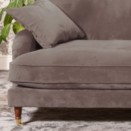 Mackenzie 4 Seater Taupe Plush Velvet Sofa - Artemis Home - Wilko - thumbnail 4