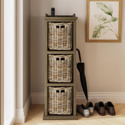 FWStyle Maya Kubu Rattan 3 Drawer Tall Storage Unit - Size: 3 Drawers - Brown - Wilko - thumbnail 5
