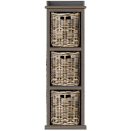 FWStyle Maya Kubu Rattan 3 Drawer Tall Storage Unit - Size: 3 Drawers - Brown - Wilko - thumbnail 4