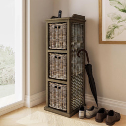 FWStyle Maya Kubu Rattan 3 Drawer Tall Storage Unit - Size: 3 Drawers - Brown - Wilko - thumbnail 7