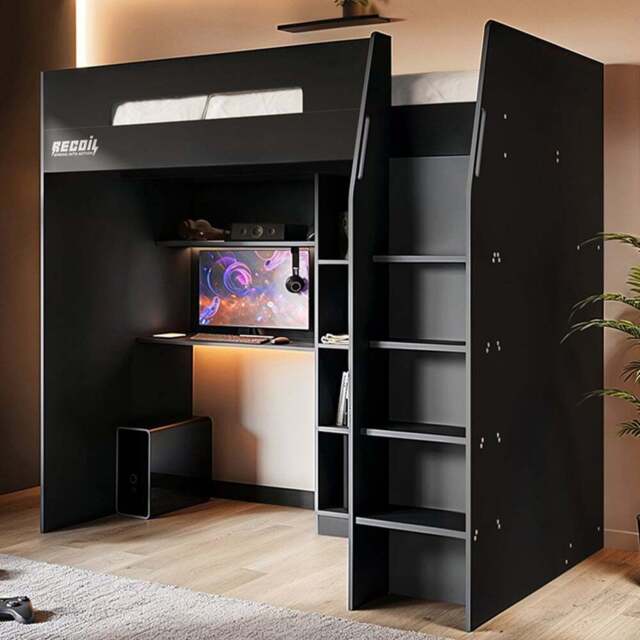Flair Summit Single Black and Grey Gaming High Sleeper - Wilko - image 1