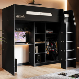 Flair Summit Single Black and Grey Gaming High Sleeper - Wilko - thumbnail 6