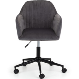 Julian Bowen Kahlo Grey and Black Velvet Swivel Office Chair - Size: 62 x 56 x 96cm - Wilko - thumbnail 4
