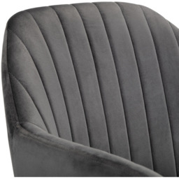 Julian Bowen Kahlo Grey and Black Velvet Swivel Office Chair - Size: 62 x 56 x 96cm - Wilko - thumbnail 5