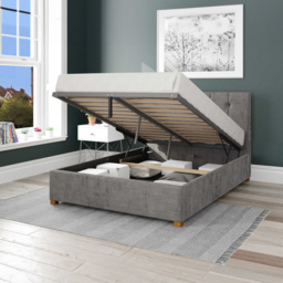 Aspire Hepburn Double Silver Firenze Velour Ottoman Bed - Aspire Beds - Wilko - thumbnail 3