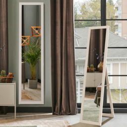 Costway White Wooden Full Length Mirror 153 x 37cm - Size: 165 x 46 x 11cm - Wilko - thumbnail 3