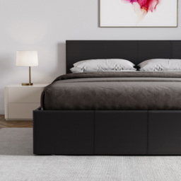 Vida Designs Lisbon Double Black Faux Leather Ottoman Bed Frame - Wilko - thumbnail 5