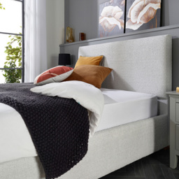 Aspire Super King Size Platinum Boucle Upholstered Garland Ottoman Bed Frame - Grey - Aspire Beds - Wilko - thumbnail 4