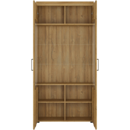 Florence Cortina 2 Doors Grandson Oak Tall Wide Display Cabinet - Size: 37 x 92 x 195cm - Brown - Furniture to Go - Wilko - thumbnail 4