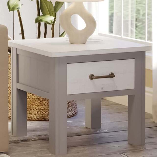 Baumhaus Greystone Single Drawer Grey Lamp Table - Wilko - image 1