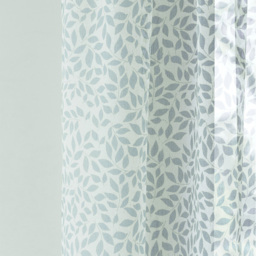 Tyrone Textiles Willow Blue Leaf Print Linen Look Rod Pocket Voile Panel Curtains 140 x 229cm - Size: W 140 x D 229cm - Wilko - thumbnail 4