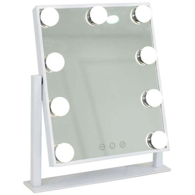 Jack Stonehouse White Veronica Hollywood Vanity Mirror with 9 LED Bulbs - Size: 36.6 x 30cm - Wilko - image 1