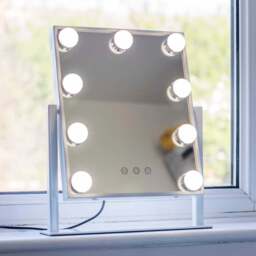 Jack Stonehouse White Veronica Hollywood Vanity Mirror with 9 LED Bulbs - Size: 36.6 x 30cm - Wilko - thumbnail 3